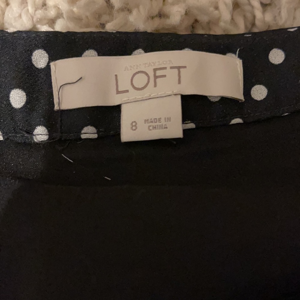 Loft Black & White Polka Dot Pleated Skirt - Picture 3 of 6